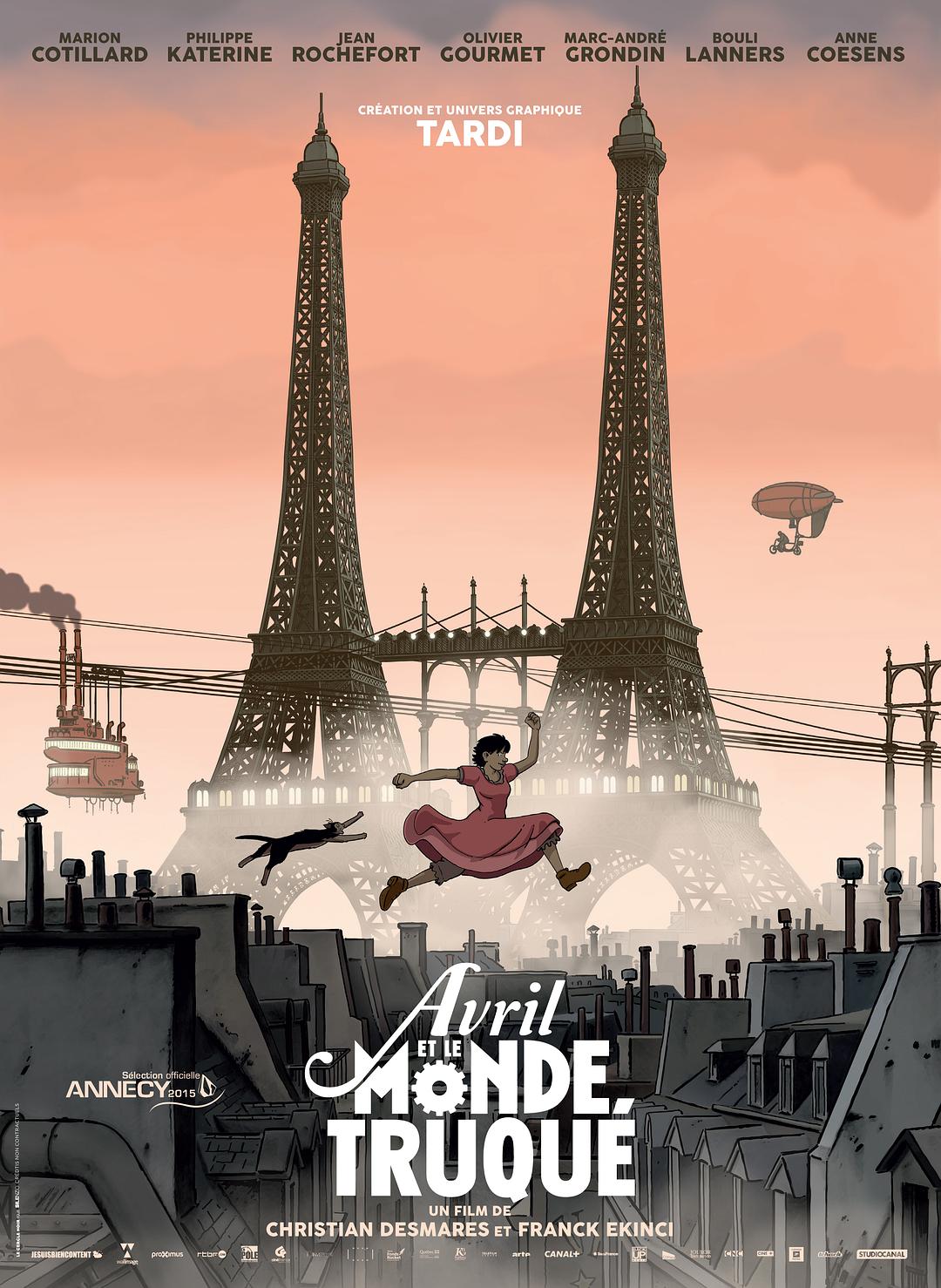 电影《阿薇尔与虚构世界/蒸汽女孩与不死猫(港)/爱波的异想世界(台)/艾薇尔与虚构世界/四月和奇妙世界/虚假世界》蓝光原盘下载+高清MKV版 / April and the Extraordinary World 2015 Avril et le monde truqué 迅雷下载38.1G